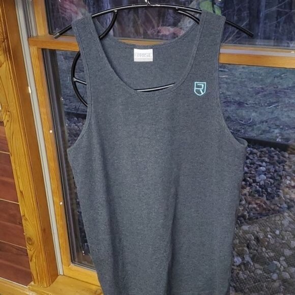 Rise Embroidered Logo Sz. M Grey Tank Top - Picture 6 of 8